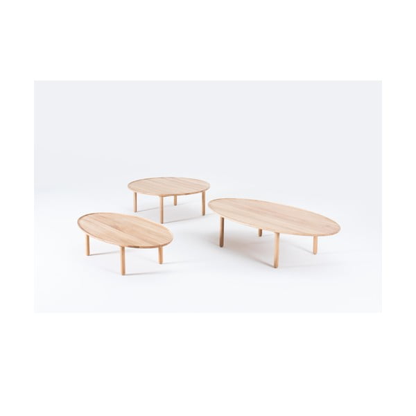 Măsuță de cafea în culoare naturală rotundă din lemn de stejar ø 100 cm Mu – Gazzda-image-4