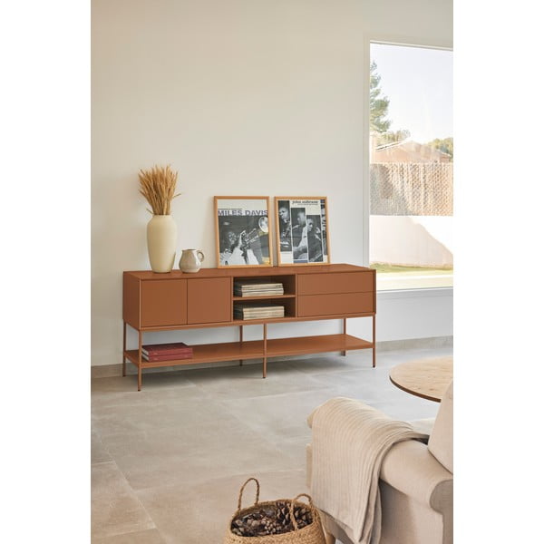 Comodă TV neagră 175x74x45 cm Platt – Teulat-image-1