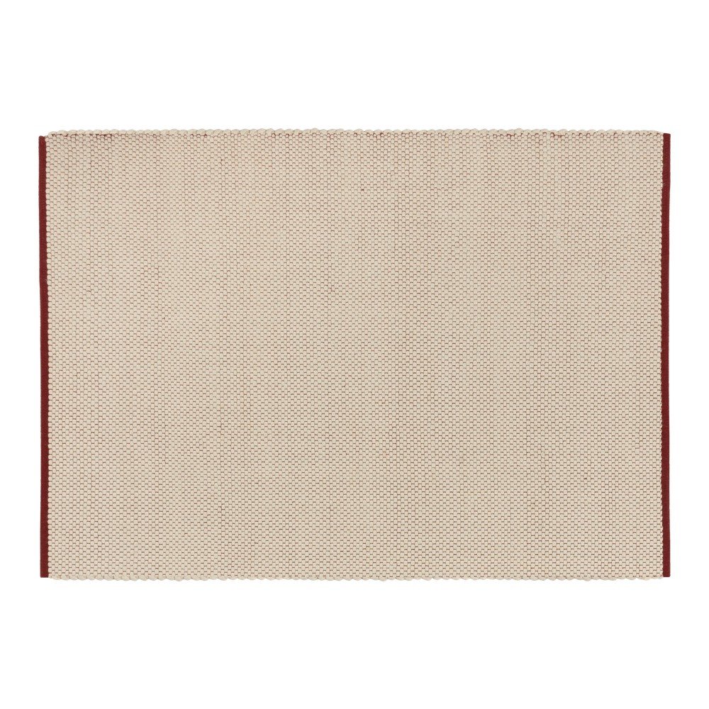 Covor roșu/bej țesut manual din lână 140x200 cm Lenu – noo.ma