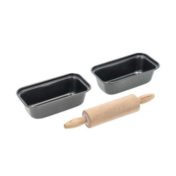 Set de forme de copt cu accesorii 3 buc. pentru pâine din oțel 4,5x15,5 cm – Blomsterbergs