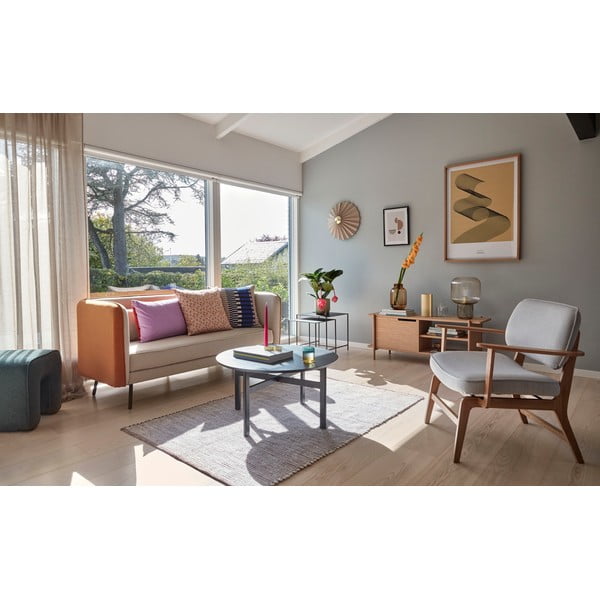 Fotoliu cu structură din lemn de stejar Hübsch Haze, gri-image-4