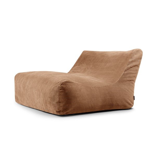 Fotoliu bean bag maro cu tapițerie din catifea reiată Sofa Lounge – SLOWDOWN