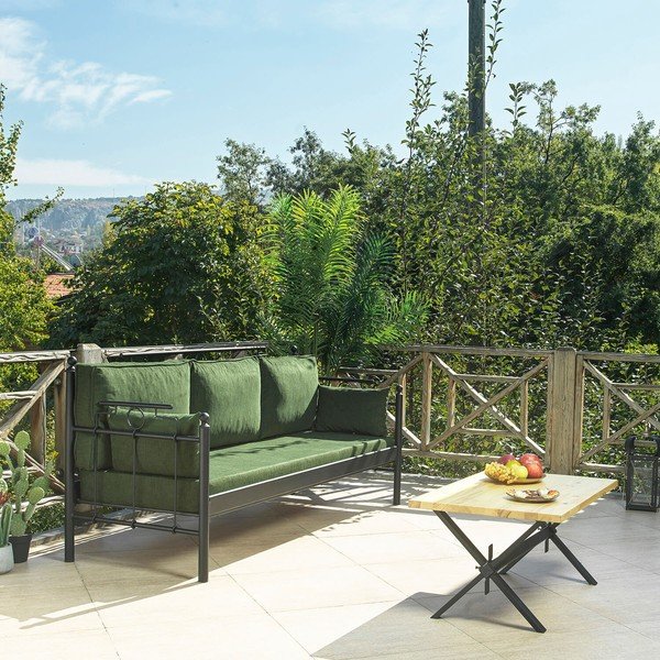 Canapea de grădină verde din metal Hatkus – Floriane Garden-image-1