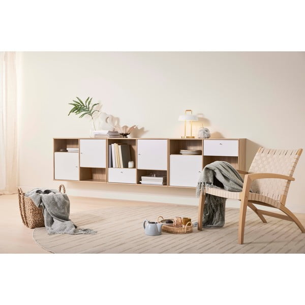 Comodă joasă albă cu aspect de stejar  267x61 cm Mistral - Hammel Furniture-image-1