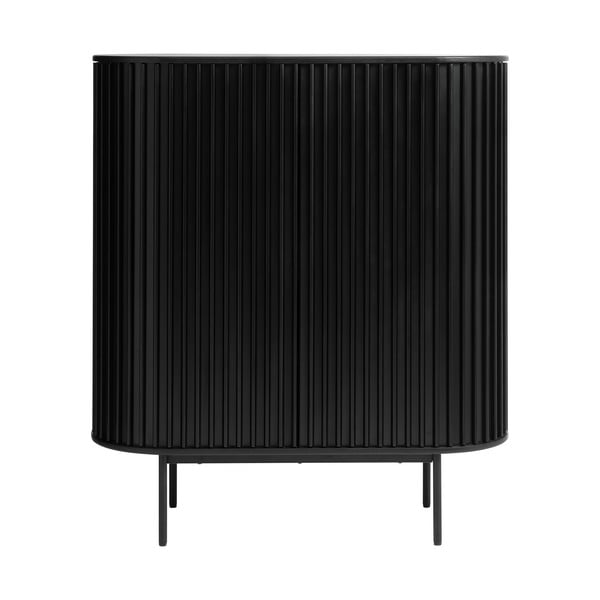 Dulap negru cu aspect de lemn de stejar 125x110 cm Siena – Unique Furniture
