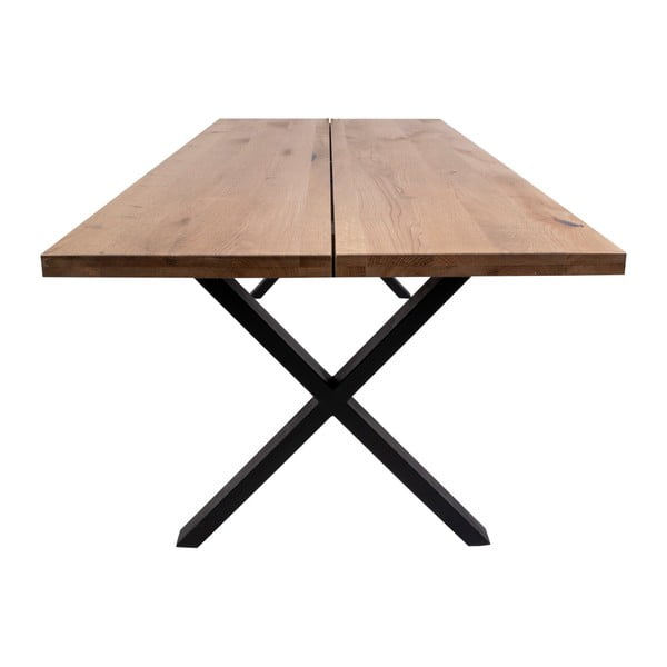 Masă dining din lemn de stejar House Nordic Montpellier Smoked Oiled Oak, 200 x 95 cm-image-4