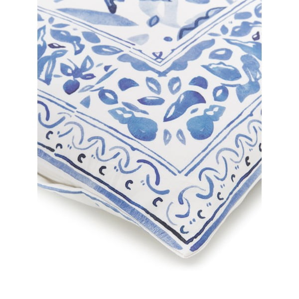 Lenjerie de pat din bumbac satinat Westwing Collection Ryle, 155 x 220 cm, albastru-alb-image-4