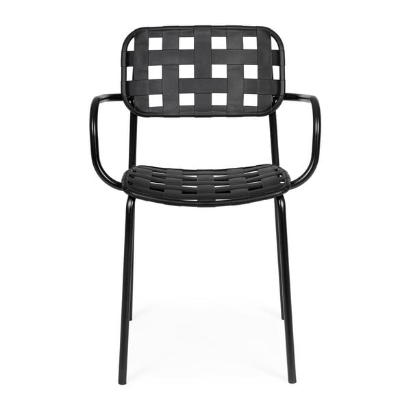 Scaune de grădină negre 4 buc. din metal Clover   – Bizzotto-image-1