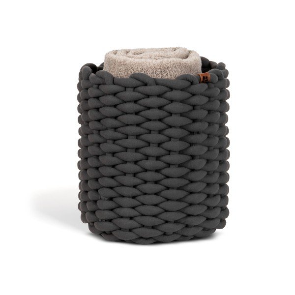 Coș de depozitare din material textil ø 25x25 cm Peach Skin Round M – Bigso-image-4