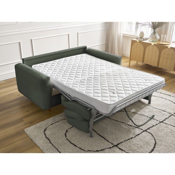 Canapea verde pentru dormitul zilnic/extensibilă 200 cm Cocoone – Bobochic Paris-image-1