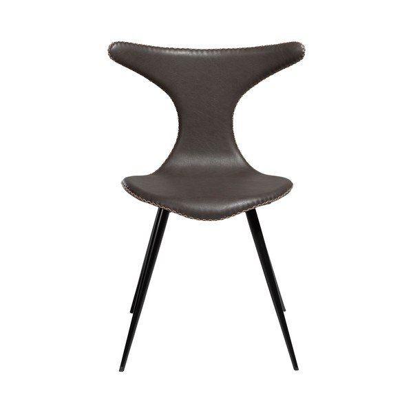 Scaun din piele artificială DAN–FORM Denmark Dolphin, gri închis-image-3