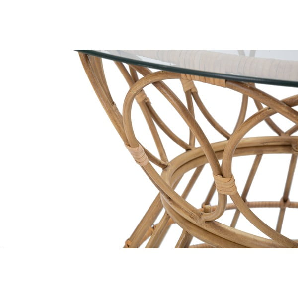 Măsuță de cafea în culoare naturală rotundă cu blat din sticlă ø 75 cm Panama – Mauro Ferretti-image-4