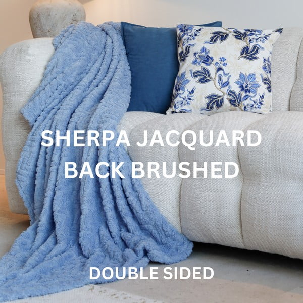 Pătură albastră din micropluș/cocolino 150x200 cm Rena – Tiseco Home Studio-image-3