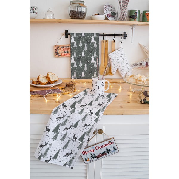 Prosoape de vase 2 buc. din bumbac 50x70 cm  cu model de Crăciun Deer in the Forest – Butter Kings-image-1