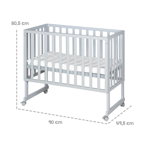 Pătuț gri 90x45 cm – Roba-image-4