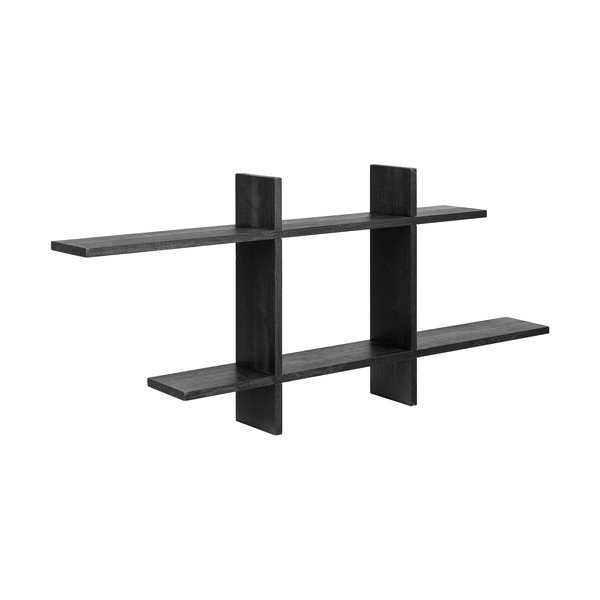 Raft negru etajat din lemn de pin 86 cm Mostar – House Nordic-image-3