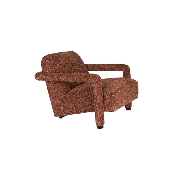 Fotoliu roșu cu tapițerie din chenille Kent – Dutchbone