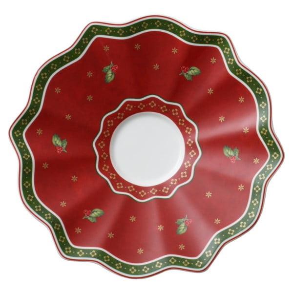Farfurioară din porțelan roșu cu motiv de Crăciun Villeroy & Boch, ø 16,5 cm