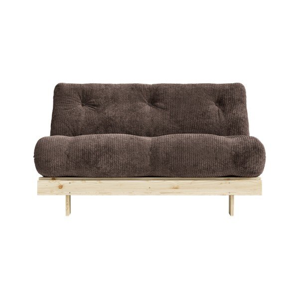 Canapea maro închis extensibilă cu tapițerie din catifea reiată  140 cm Roots – Karup-image-3