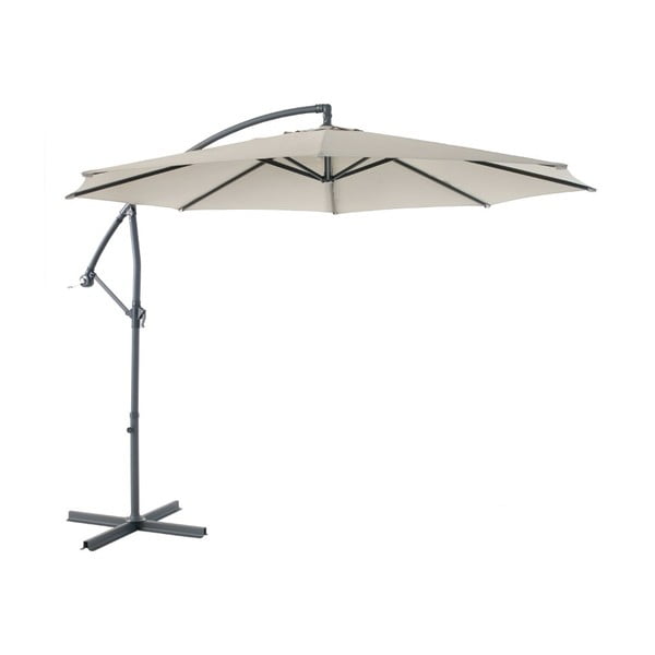 Umbrelă de soare cu bază suport Brafab Rivoli, ∅ 300 cm, bej-gri