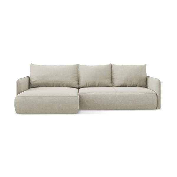 Colțar crem extensibil/cu spațiu de depozitare (cu colț pe partea stângă) Nanea – Makamii