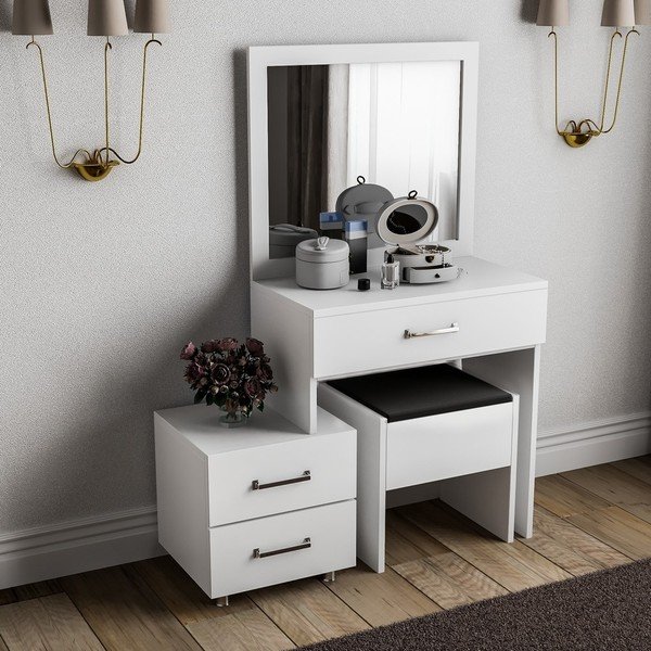 Masă de toaletă Alacati, alb-image-3