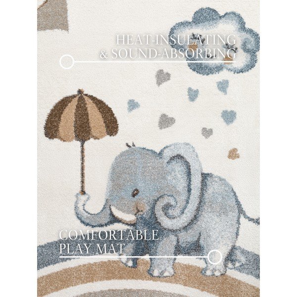 Covor pentru copii crem 120x170 cm Walk like an Elephant Rainy Party – Villeroy&Boch-image-2