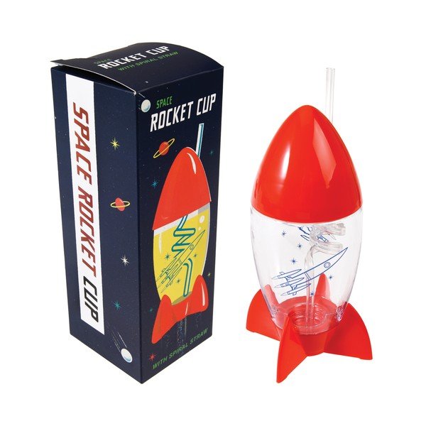 Sticlă cu pai în formă de rachetă Rex London Space Age