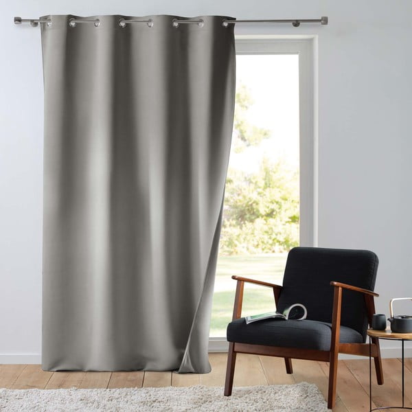 Draperie gri termoizolantă din microfibră 135x260 cm Micropolar – douceur d'intérieur-image-2