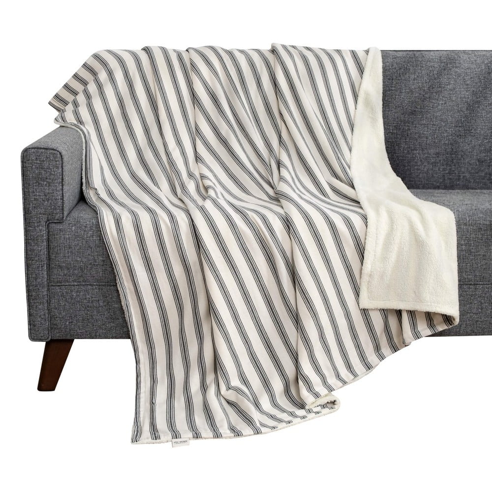 Pătură albă/gri antracit 150x190 cm Soren Wellsoft – Mijolnir