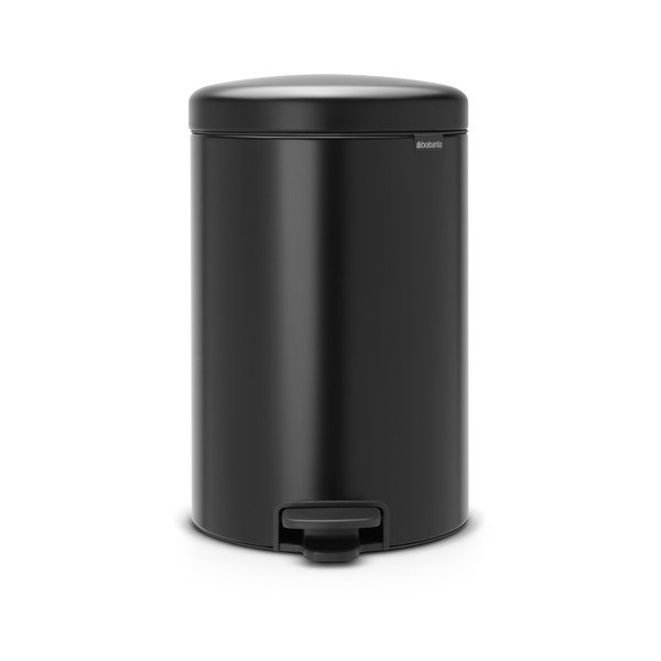 Coș de gunoi negru mat cu pedală din oțel 20 l NewIcon – Brabantia
