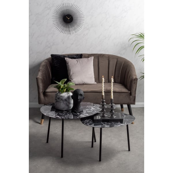 Vază din fier PT LIVING Marble, înălțime 19,5 cm, alb-negru-image-1