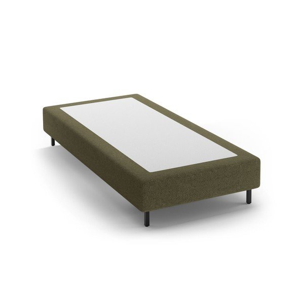 Pat verde tapițat fără tăblie 90x200 cm Whale – Micadoni 