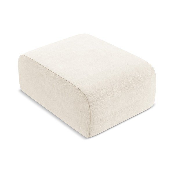 Taburet bej cu tapițerie din chenille Lani – Makamii-image-1