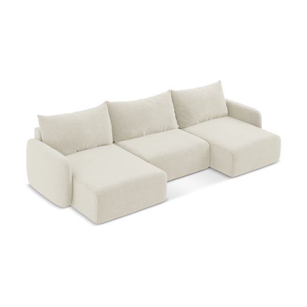 Colțar crem extensibil/cu spațiu de depozitare Kalena – Makamii-image-2