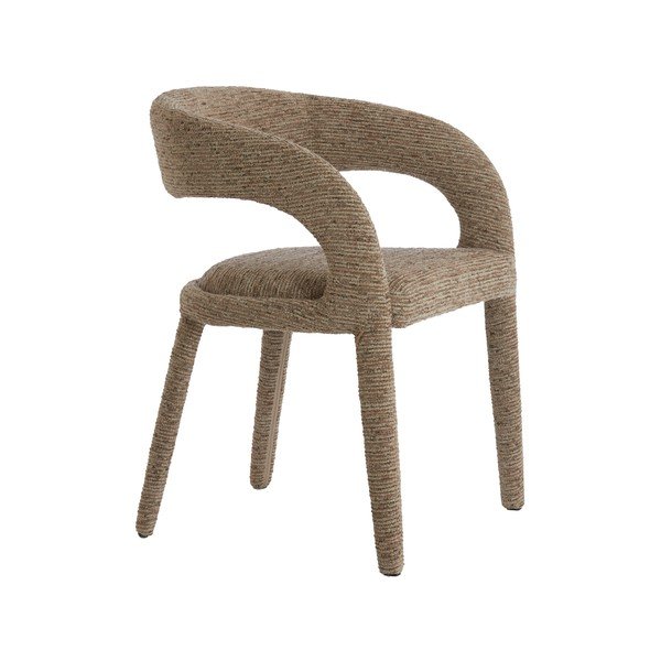 Scaun de dining maro cu cotiere tapițat Kyran – Light & Living