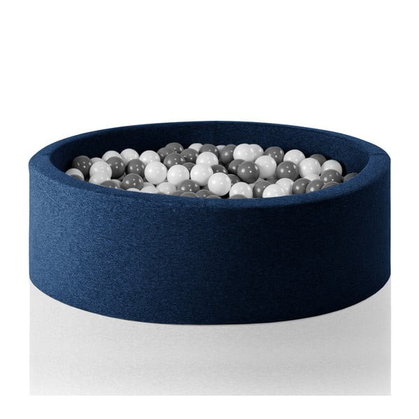 Piscină rotundă pentru copii cu 200 de mingi Misioo, 90 x 30 cm, albastru închis