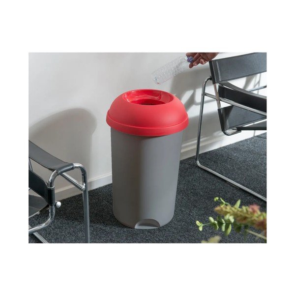 Capac pentru coș de gunoi roșu de reciclat din plastic – Addis-image-1