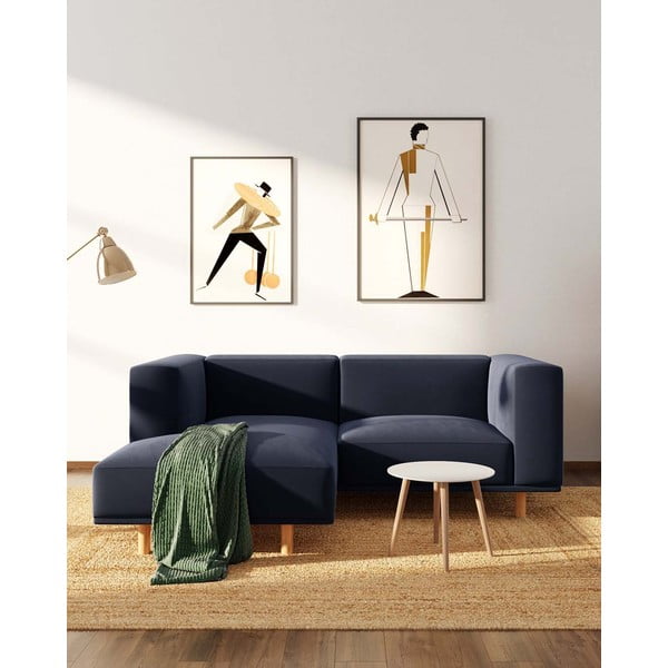 Colțar albastru închis cu tapițerie din catifea (colț pe partea stângă ) Kukumo – Ame Yens-image-3