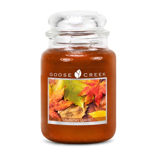 Lumânare parfumată în recipient de sticlă Goose Creek Crunchy Leaves, 150 ore de ardere