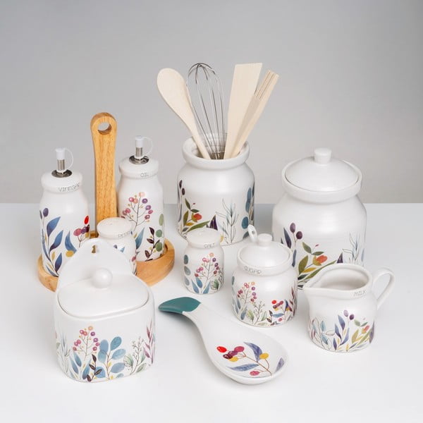 Set de ustensile de bucătărie din lemn cu suport 4 buc.  Berries – Casa Selección-image-1