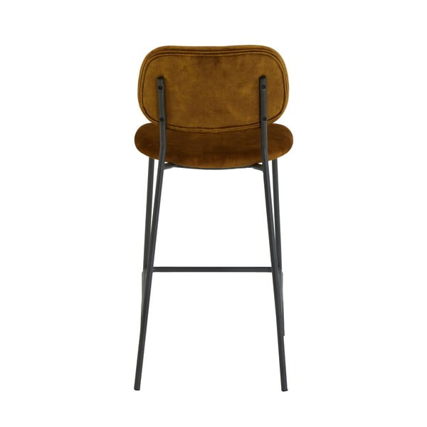 Scaun de bar galben muștar din catifea 92 cm Emma – Light & Living-image-4