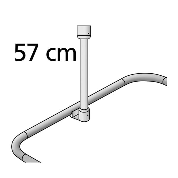 Suport de tavan pentru perdea de duș în argint 57 cm - Wenko-image-1