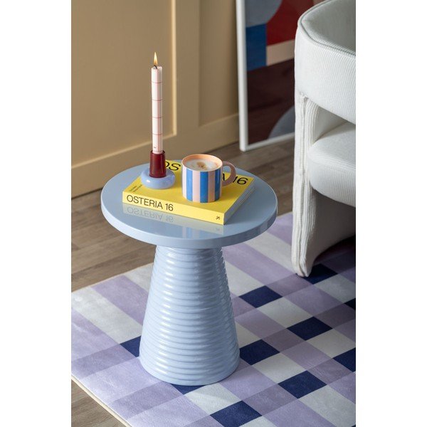 Măsuță auxiliară rotundă din metal ø 40 cm Catania Ribbed – Leitmotiv-image-1