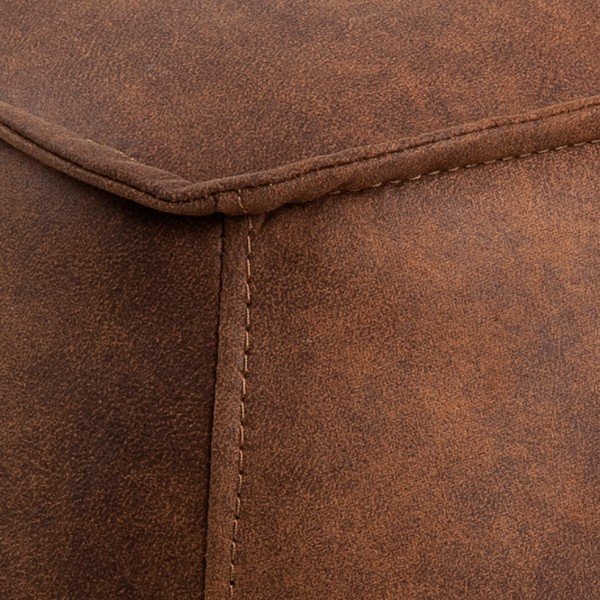 Puf cu husă din piele sintetică Actona Mie, 40 x 40 cm, maro coniac-image-2