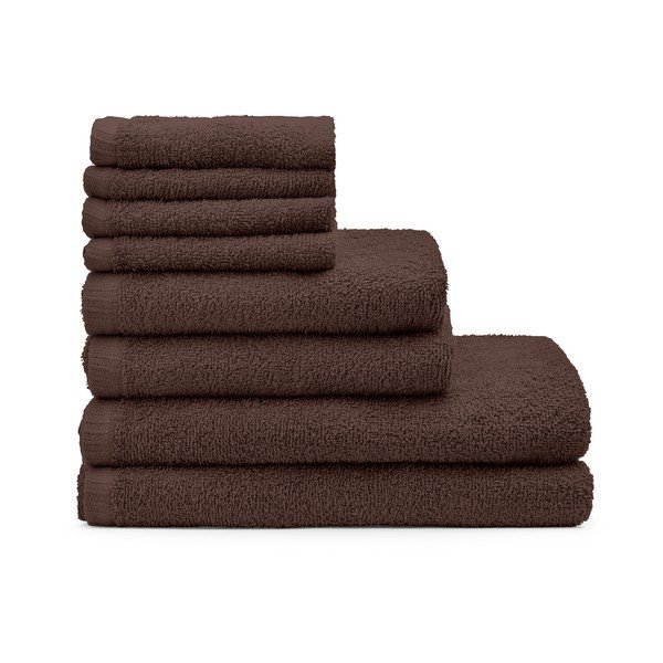 Prosoape de baie maro 8 buc. din bumbac cu uscare rapidă/din frotir Quick Dry – Catherine Lansfield