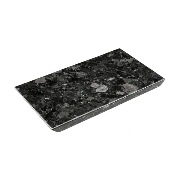 Platou servire din granit RGE Black Crystal, 20 x 35 cm, negru