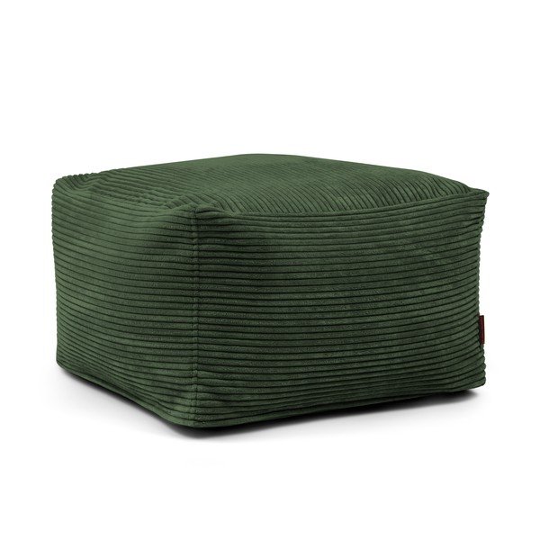Fotoliu bean bag verde cu tapițerie din catifea reiată Softbox MooG – SLOWDOWN