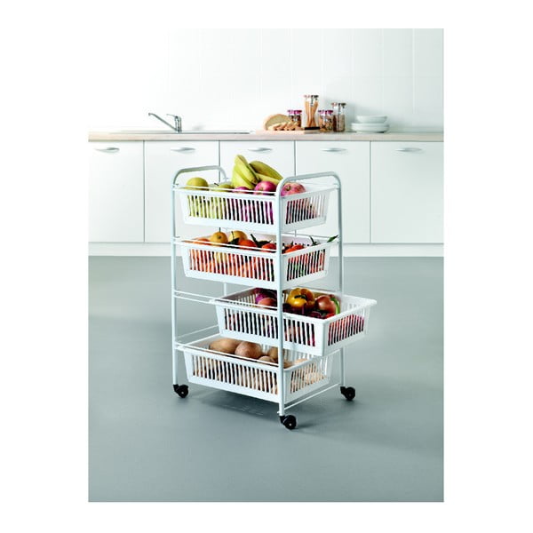 Raft mobil cu 4 coșuri Metaltex India, lungime 35 cm-image-2