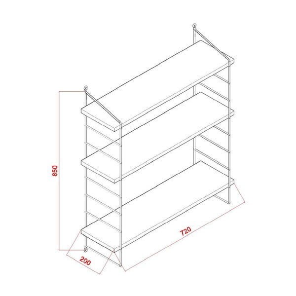 Raft de perete Armon, alb-image-2